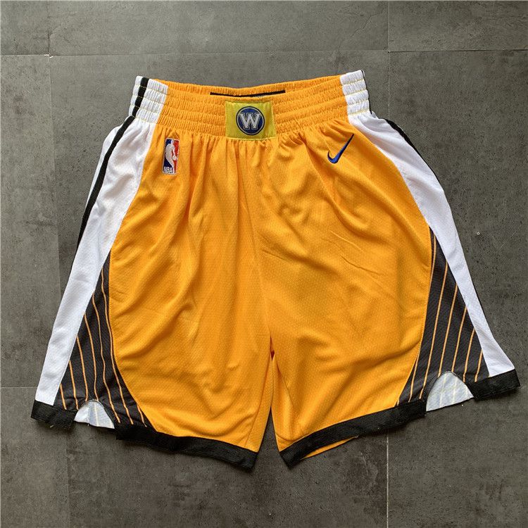 Men NBA Golden State Warriors yellow Nike Shorts 0416->houston rockets->NBA Jersey